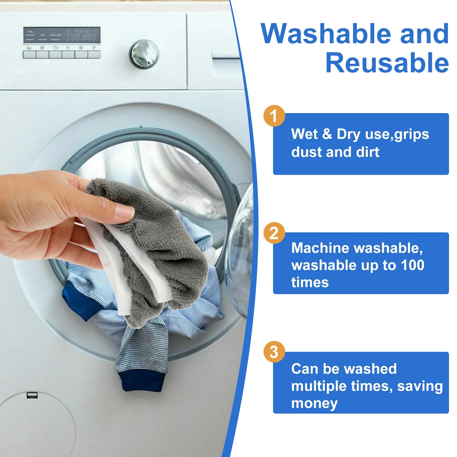 16Pcs Steam Mop Pads Microfibre Steam Cleaner Replacement Pads Reusable Steam Cloth Accessories Compatible with Multiple Mop
