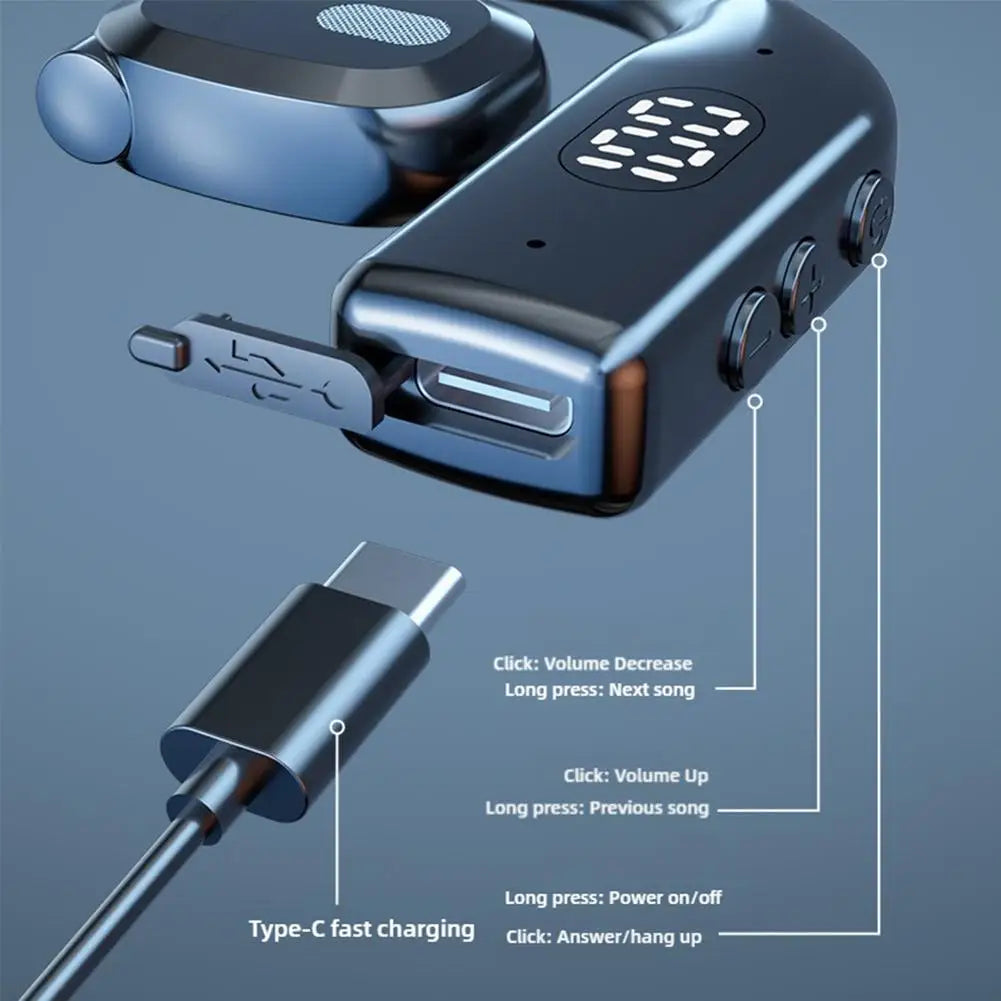 Wireless Bluetooth 5.4 Earbuds with Earhooks – HiFi Stereo Gaming Sports Headphones, Noise Reduction Earphones with Mic
