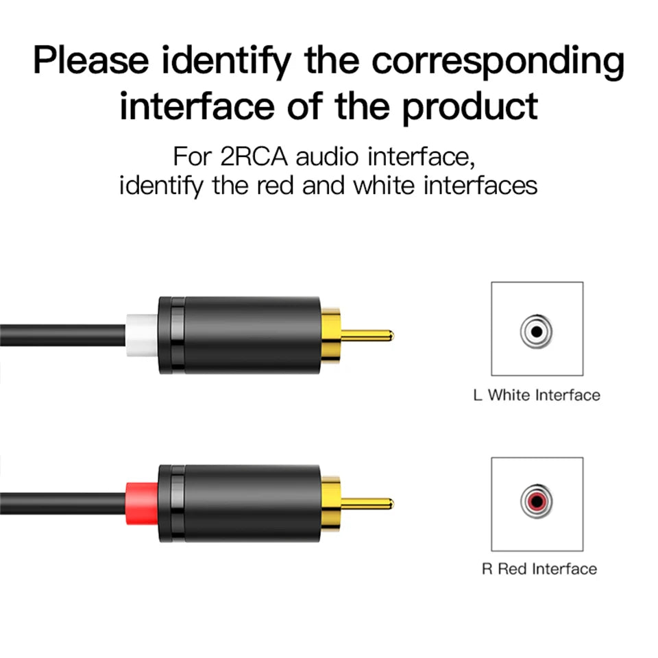 RCA Stereo Audio Cable 2RCA to 2RCA Male to Male Aux Audio Cables for HDTV Home Theater DVD Amplifier Speaker HIFI Dual RCA Cord