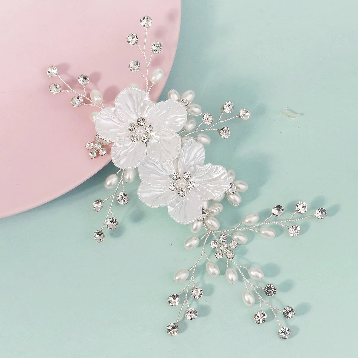 3pc Luxury Acrylic Flower Hair Clip & Pin Set Bridal Wedding Exquisite Jewelry Hair Accessories Handmade Pearl HairClip For Girl