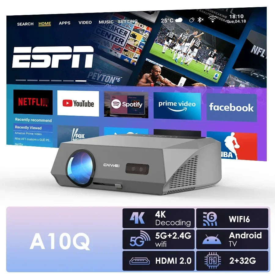 4K auto focus movie projector 3800 ANSI 2.4+5G wifi bluetooth 1080P full hd HDR android tv video daytime projector home theater