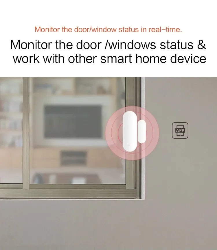 Tuya Smart WiFi Zigbee Door Sensor Smart Home Open Close Detector Smartlife App Control Notification Compatible