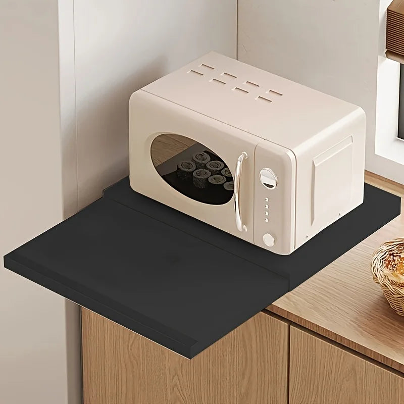 Modern Metal Utility Rack with Pull-Out Shelves & Drawers – Versatile Microwave Stand for Oven, Cookware and Tabletop Storage