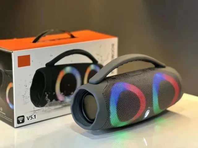 30W high power bluetooth speaker portable RGB colorful light waterproof wireless subwoofer 360 stereo surround TWS FM boombox