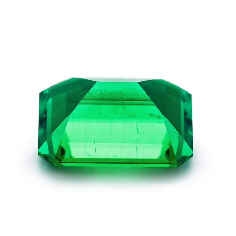 Columbian Emerald Lab Grown Loose Gemstone Muzo Green Smaragd Hydrothermal Square Step Cut Synthetic Full Size
