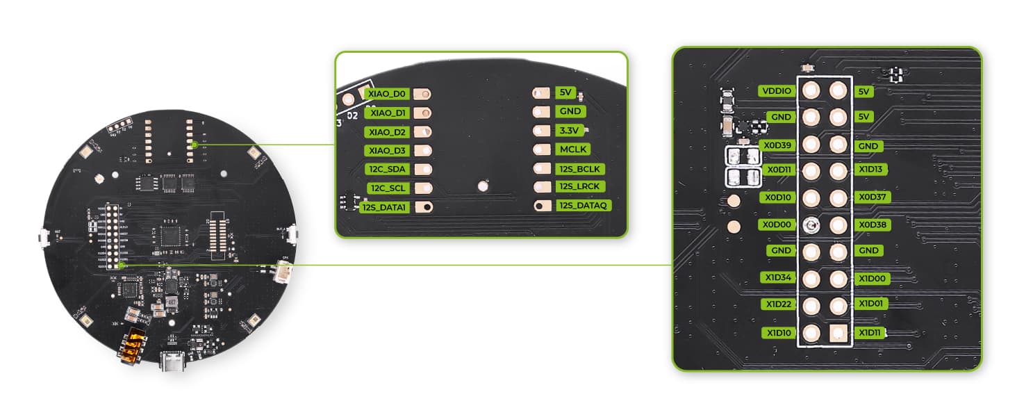 4-Mic Array ReSpeaker XMOS XVF3800 AI Powered ESP32S3 Microphone AEC Meeting Room 5m 360° Far-Field Voice Pickup Wi-Fi Bluetooth